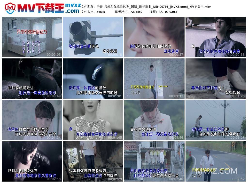 于洋-只想和你流浪远方_国语_流行歌曲_MB100756